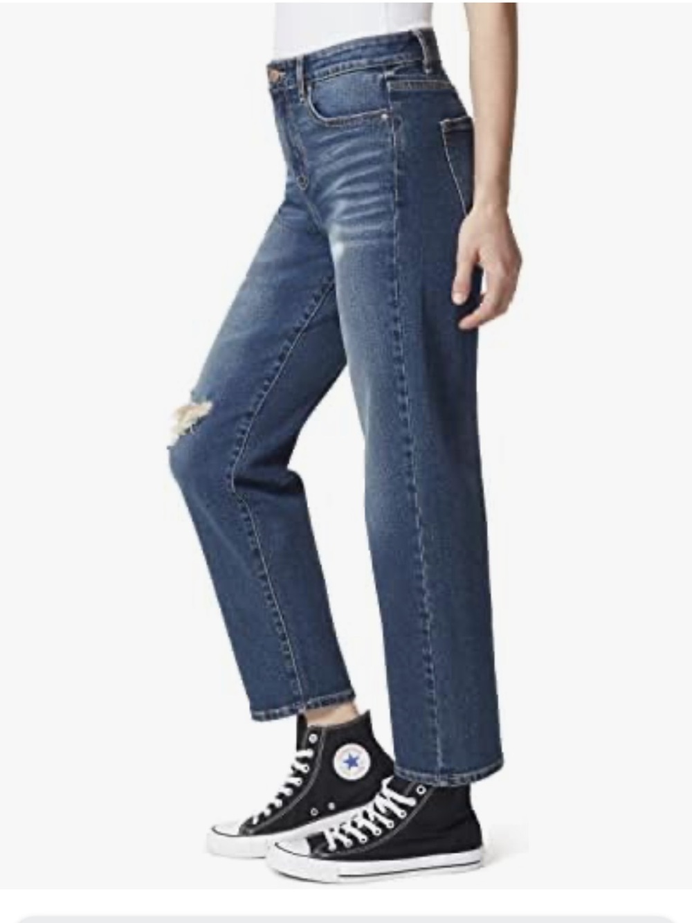 NWT ! Brand: FRAYED Women's High Rise Straight Leg Jeans, Color: Litany, Size 29 - Picture 2 of 13